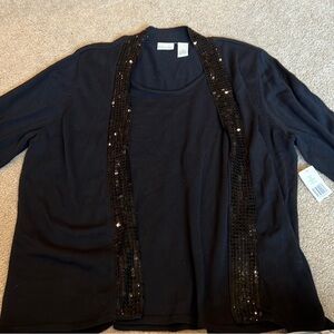 Kim Rogers Black Cardigan with Sequin Detail
